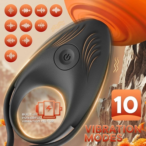 SMT1813 - Vòng đeo dương vật có 10 tần số rung chất liệu silicon mềm