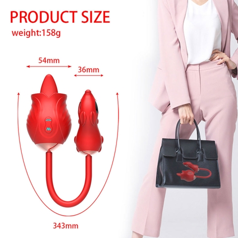 SMT2827 - Trứng rung 2 đầu có lưỡi liếm ngụy trang con chuột sạc điện