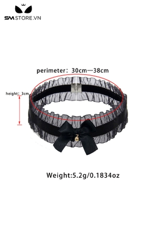 SMT501 - Set đen 5 món gồm: bờm tai mèo, vòng cổ, kẹp ti, đuôi cáo, ball gag