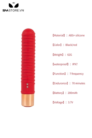 SMT2489 - Gậy rung âm vật silicon dài 145mm có 7 chế độ sạc điện