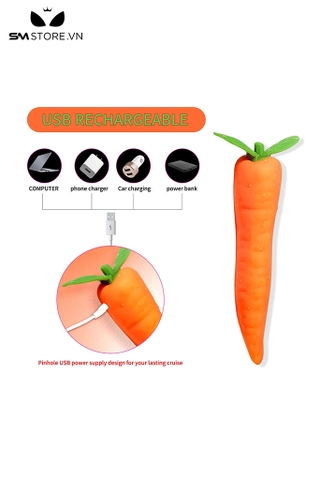 SMT1698 - Trứng rung có 10 chế độ ngụy trang củ cà rốt dài 15.5cm