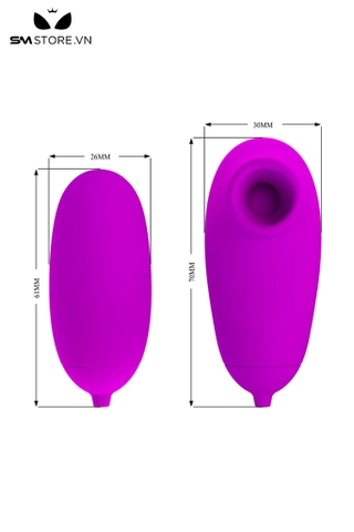 SMT2556 - Trứng rung hút Pretty Love silicon 2 đầu có dây và 12 chế độ