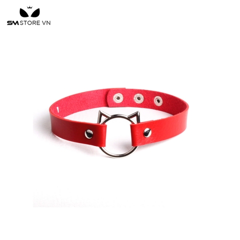 SMP096 - Vòng cổ choker mèo chất liệu da PU đính đinh tán