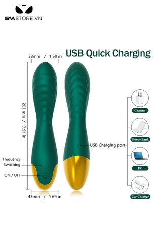 SMT2751 - Máy rung âm vật dạng thanh silicon có 10 chế độ dài 201mm