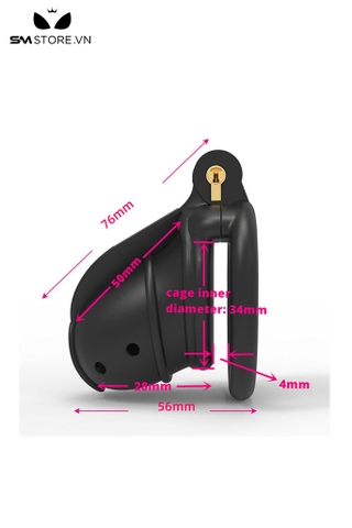 SMT2511 - Khóa dương vật dạng lồng bằng nhựa có 4 vòng