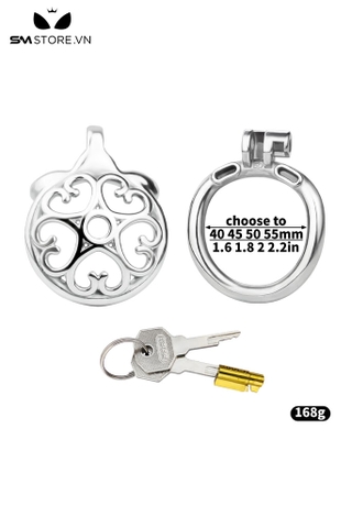 SMT2648 - Khóa dương vật nắp lồi inox hình trái tim thoáng khí