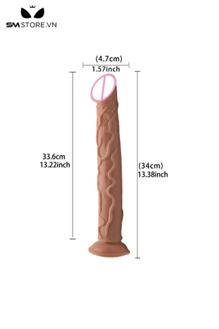 SMT1282 - Dương vật giả bằng nhựa dẻo và bền dài 34cm có gân