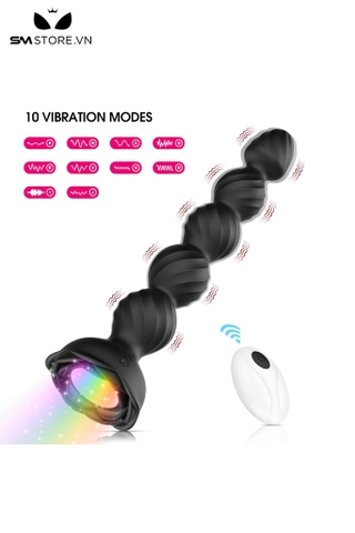 SMT1230 - Butt plug hậu môn dạng bi tầng silicon điều khiển từ xa