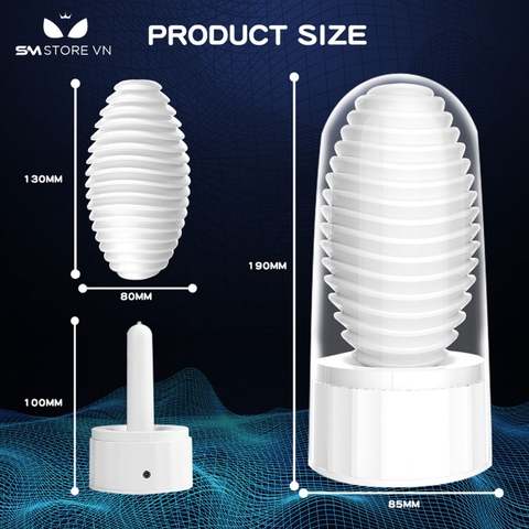 SMT1392 - Cốc thủ dâm silicon xoắn ốc có chế độ sưởi ấm dùng sạc