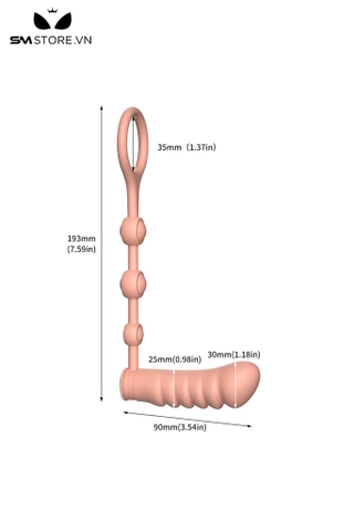 SMT1983 - Anal bead có thanh rung hậu môn và vòng đeo dương vật