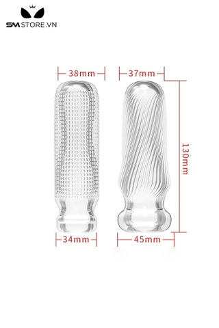 SMT1137 - Cốc thủ dâm trong suốt silicon hút chặt dài 130mm