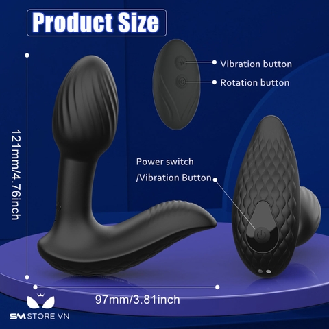 SMT1380 - Máy rung hậu môn silicon có 9 tần số rung và xoay 360 độ