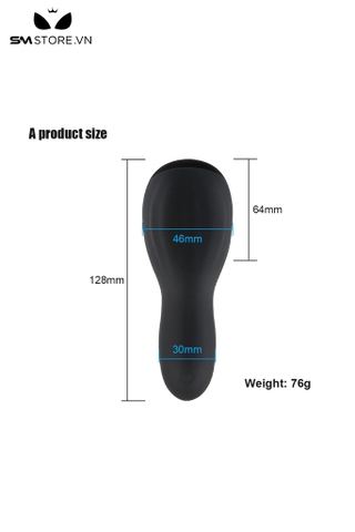 SMT601 - Cốc thủ dâm silicon rung nhiều chế độ dài 1398mm màu đen