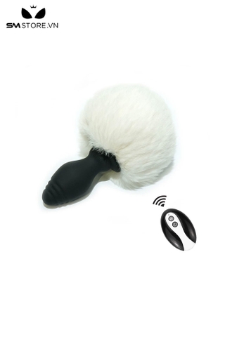 SMT1181 - Đuôi thỏ cosplay butt plug rung silicon có điều khiển từ xa