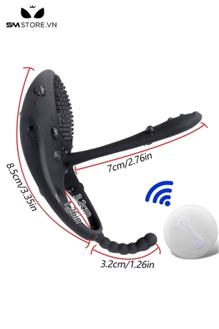 SMT786 - Máy rung hậu môn mix vòng rung đeo dương vật điều khiển xa