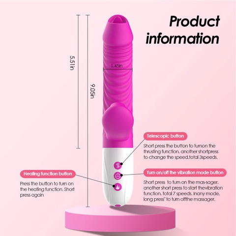 SMT2783 - Máy rung thụt hút có lưỡi liếm silicon và sưởi ấm sạc điện