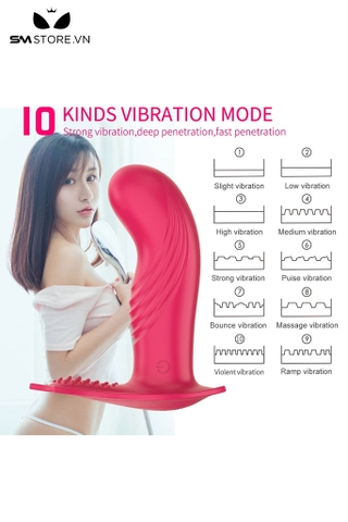 SMT1840 - Máy rung đầu dương vật có 10 tần số silicon xoay 360 độ