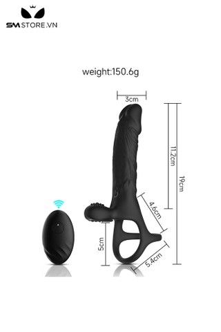 SMT2508 - Vòng đeo dương vật silicon điều khiển từ xa dài 19cm