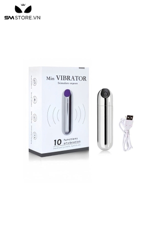 SMT512 - Trứng rung mini ngụy trang hình viên đạn màu đen dài 80mm