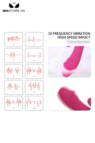 SMT3111 - Dương vật giả rung có nhánh phụ có 10 chế độ sạc điện