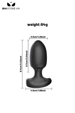 SMT2710 - Máy rung hậu môn điều khiển qua APP có 9 tần số sạc điện