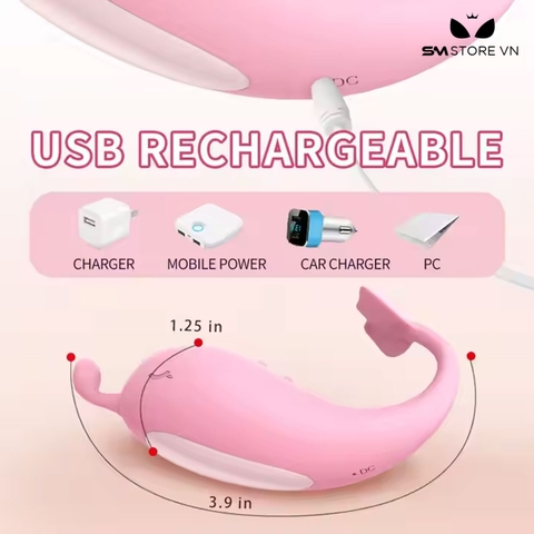 SMT2452 - Trứng rung ngụy trang con cá heo có 10 chế độ rung dài 8.8cm