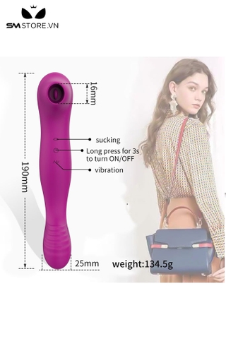 SMT2733 - Máy rung liếm hút 2 đầu có 10 chế độ dài 19cm sạc điện