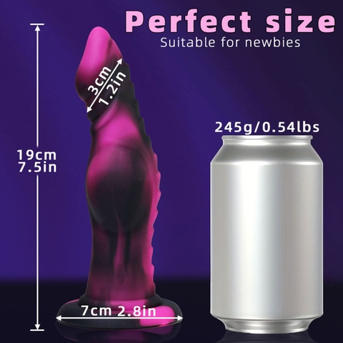 SMT2390 - Dương vật giả monster đen hồng silicon mềm dài 19cm