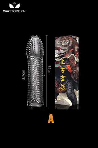 SMT886 - Bao cao su đen đôn dên khúc giữa có bi và có gai nhỏ li ti