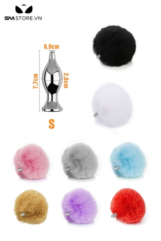 SMT053 - butt plug cosplay đuôi thỏ phích cắm đầu nhú có 3 kích cỡ