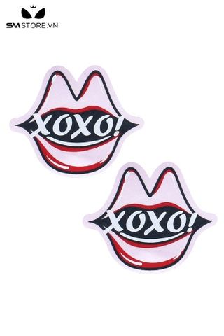 SMP171 - Miếng dán núm cho nữ ngụy trang hình chiếc môi mix chữ XOXO