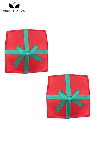 SMP179 - Miếng dán trang trí hình hộp quà nơ ruy băng Noel Giáng Sinh