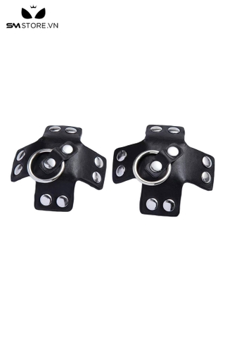 SMP186 - Miếng dán đầu ti thiết kế hình chữ X đính đinh tán dài 6cm