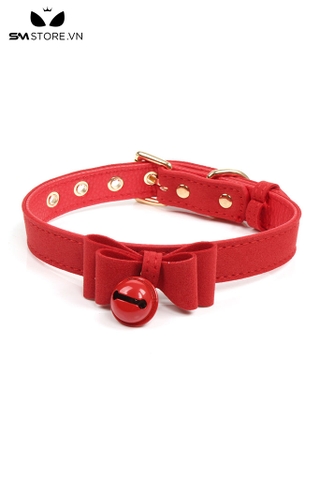 SMP197 - Choker vòng cổ nữ gắn nơ đính chuông có nấc chỉnh