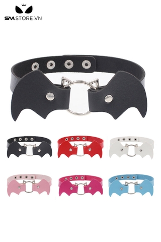 SMP199 - Chocker vòng cổ nữ mặt mèo rỗng mix hình cánh rơi