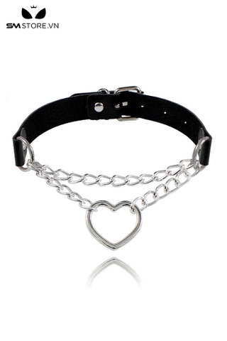 SMP205 - Choker nữ thiết kế 2 tầng vòng đính hình trái tim có nấc chỉnh