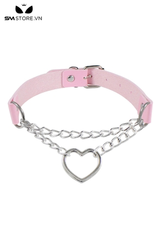 SMP205 - Choker nữ thiết kế 2 tầng vòng đính hình trái tim có nấc chỉnh