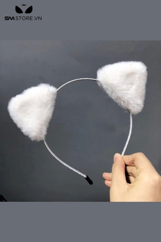 SMP237 - Bờm tóc tai mèo cosplay lông xù phần khung cài kim loại