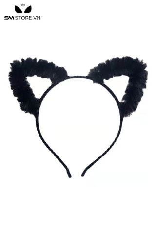 SMP238 - Bờm tóc tai cosplay tai mèo rỗng viền lông xù khung kim loại