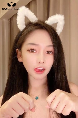SMP238 - Bờm tóc tai cosplay tai mèo rỗng viền lông xù khung kim loại