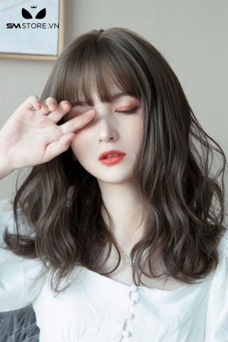 SMP263 - Tóc giả nữ ngắn ngang vai thiết kế sợi xoăn sóng to