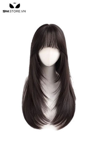 SMP265 - Tóc giả nữ kiểu dáng tóc tỉa tầng có mái bằng dài 50cm