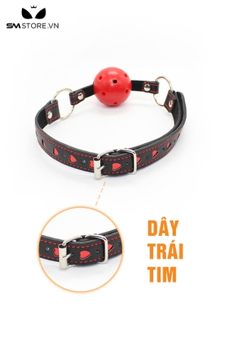 SMT023 - ball gag có lỗ với thiết kế dây quai hình trái tim
