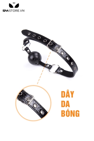 SMT027 - ball gag nhét miệng có lỗ thiết kế dây da bóng