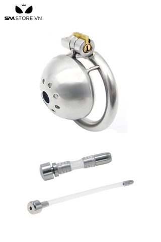 SMT168 - Khóa dương vật inox kèm ống dẫn, 9 phiên bản tùy chọn
