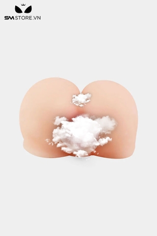 SMT1948 - Mông giả silicon mềm có 2 lỗ âm đạo và hậu môn dài 14cm