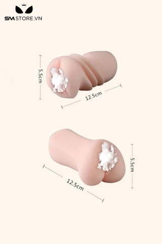 SMT1951 - Âm đạo giả 2 đầu có hậu môn dài 12.5cm bằng silicon mềm