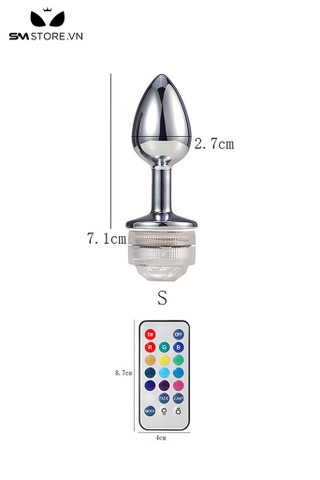 SMT201 - butt plug gắn đèn điều khiển từ xa phích cắm hình thoi 7cm