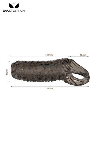 SMT3238 - Bao cao su đôn hở đầu silicon có quai đeo và vân sóng nước