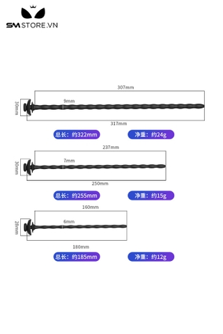 SMT3212 - Sounding niệu đạo silicon hình âm đạo thiết kế xoắn ốc